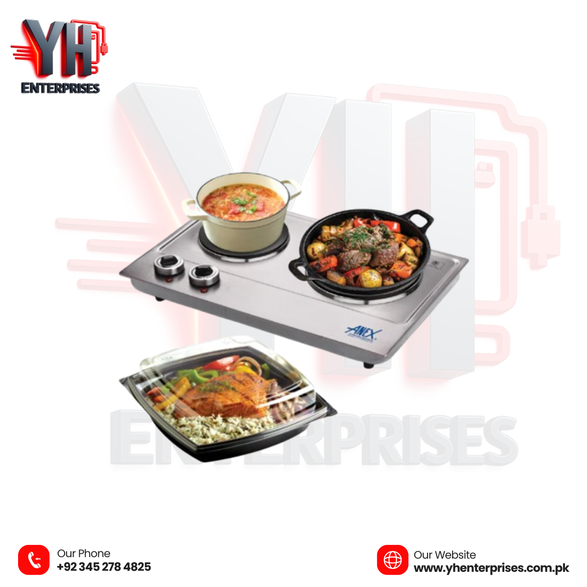 Anex AG-3062 Deluxe Hot Plate – Double Power, Double Convenience