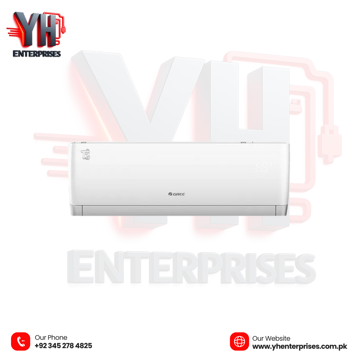 GREE Pular T3 White Inverter Split AC – 1 Ton | 1.5 Ton