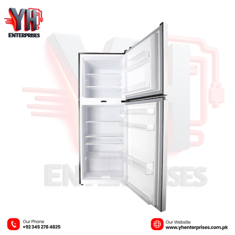 Dawlance REF 91999 Chrome Hairline Black Double Door Refrigerator Direct Cool | LVS Technology | Vitamin Fresh | Premium Hairline Black Finish