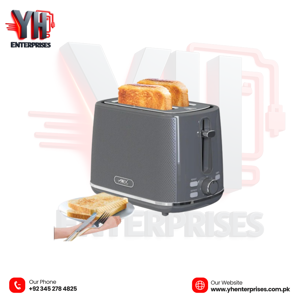 Anex AG-3004 Deluxe 2 Slice Toaster – Smart, Safe & Efficient