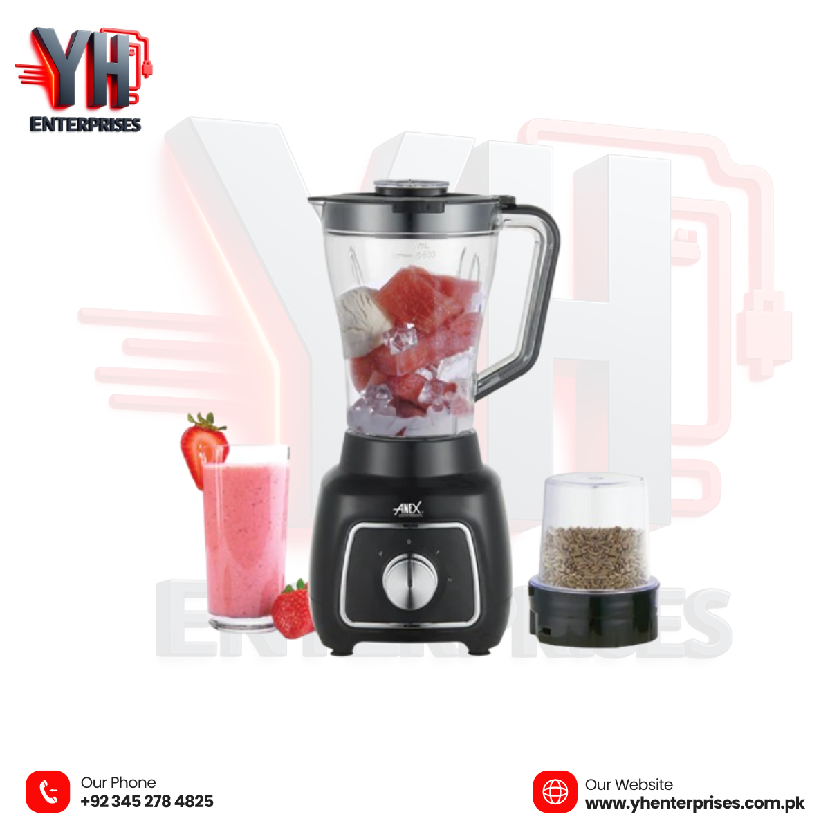 Anex AG-6134UB Deluxe Blender & Grinder 2-in-1 – Powerful, Safe & Unbreakable