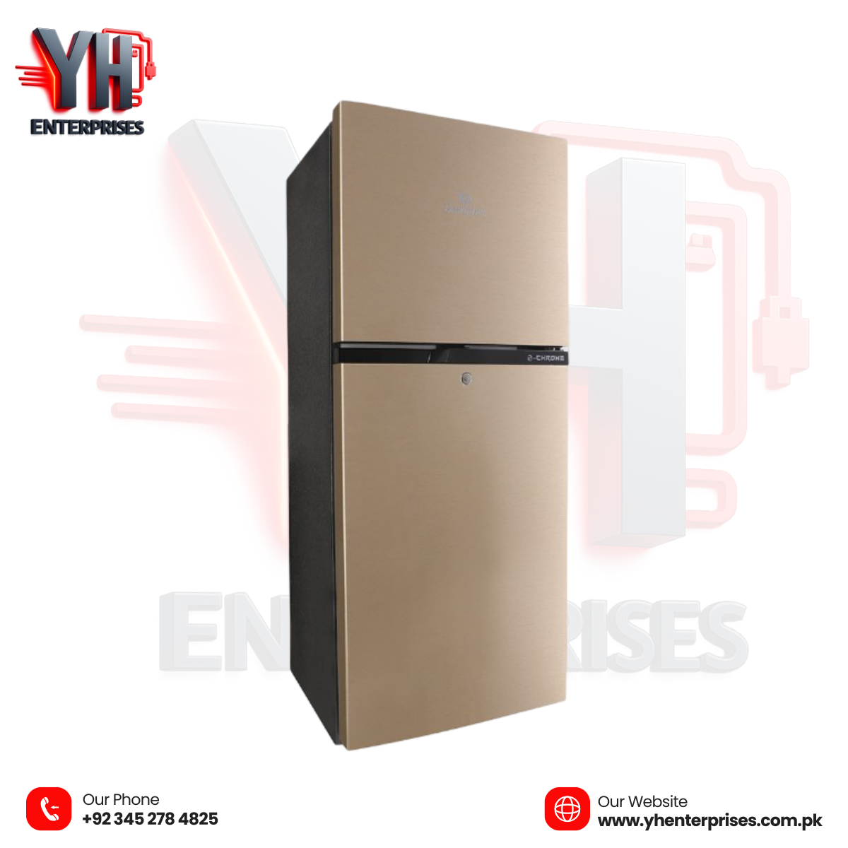 Dawlance REF 9178LF E-Chrome Double Door Refrigerator Direct Cool | LVS Technology | Hybrid Cooling | Pearl Copper Finish