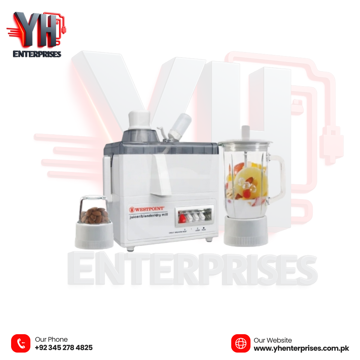 Westpoint Juicer Blender Dry Mill WF-8813 – Powerful 750W 3-in-1 Kitchen Appliance