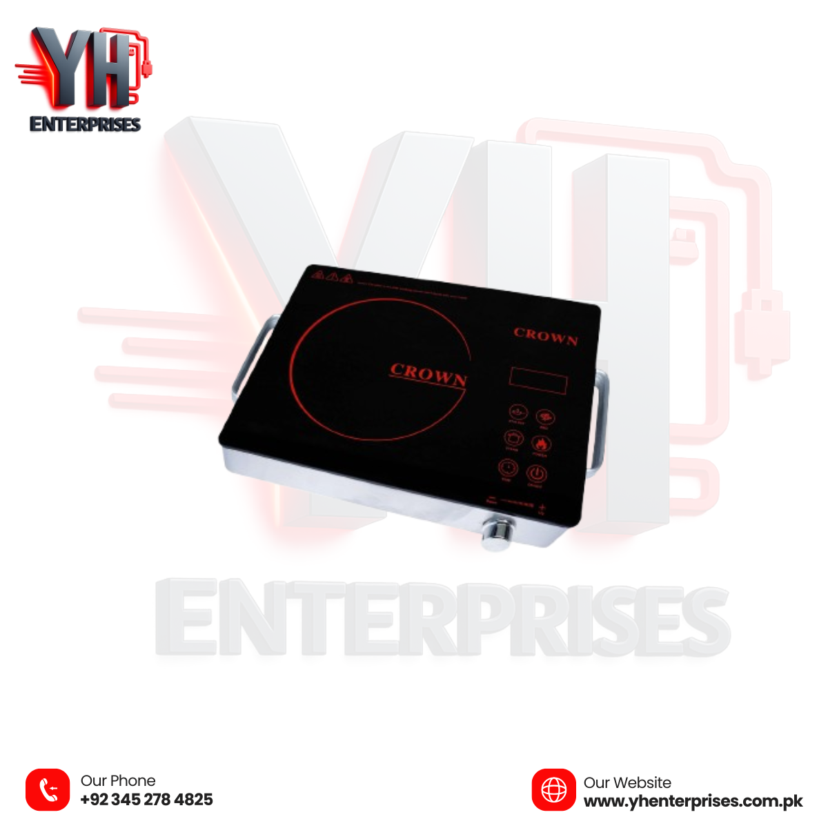 Crown CR-HP01 Electric Hot Plate – Fast, Safe & Stylish Cooking