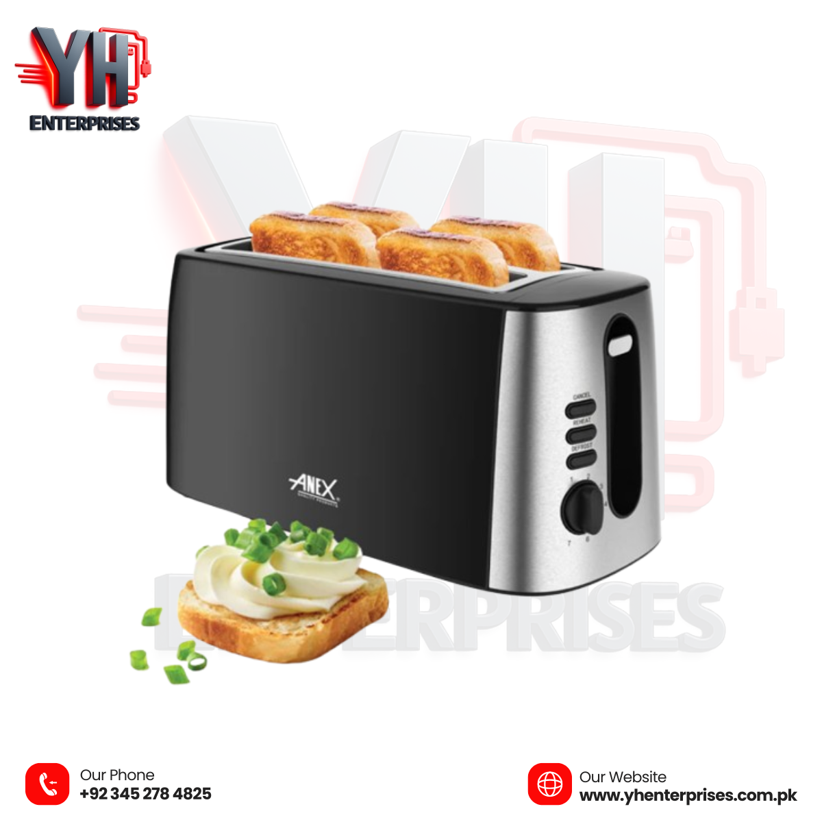 Anex AG-3007 4 Slice Long Slot Toaster – Powerful, Stylish & Family-Friendly
