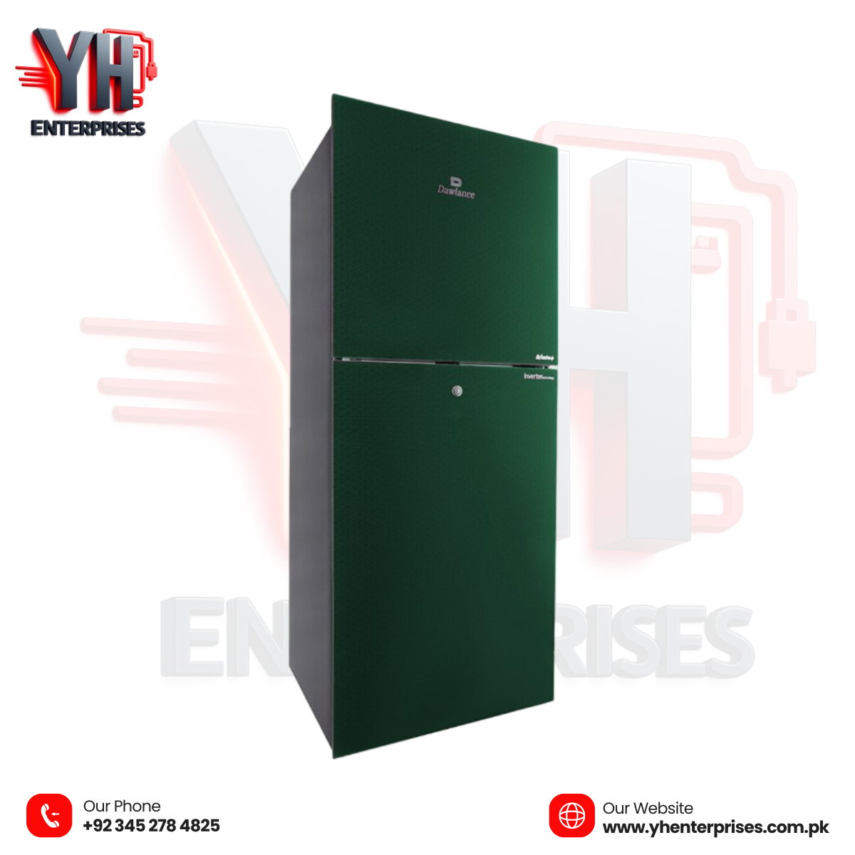 Dawlance 9193LF Avante+ Emerald Green Double Door Refrigerator Direct Cool | Inverter Technology | Top Mount | Emerald Green Glass Finish