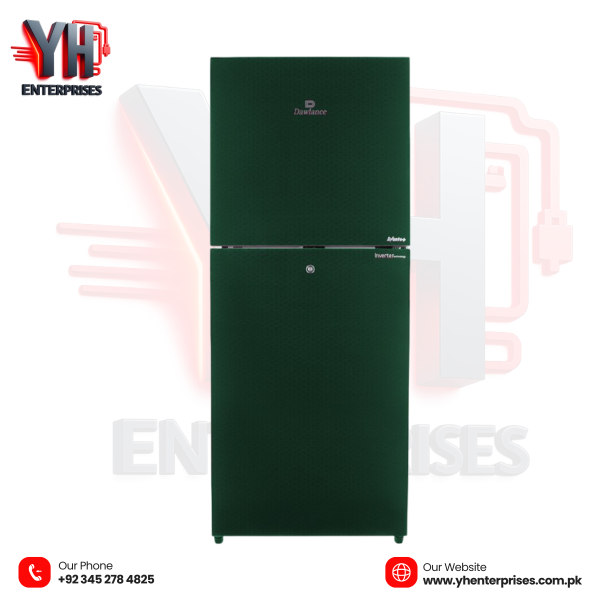 Dawlance REF 91999 Avante+ Emerald Green Double Door Refrigerator Direct Cool | Inverter Technology | Top Mount | Emerald Green Finish