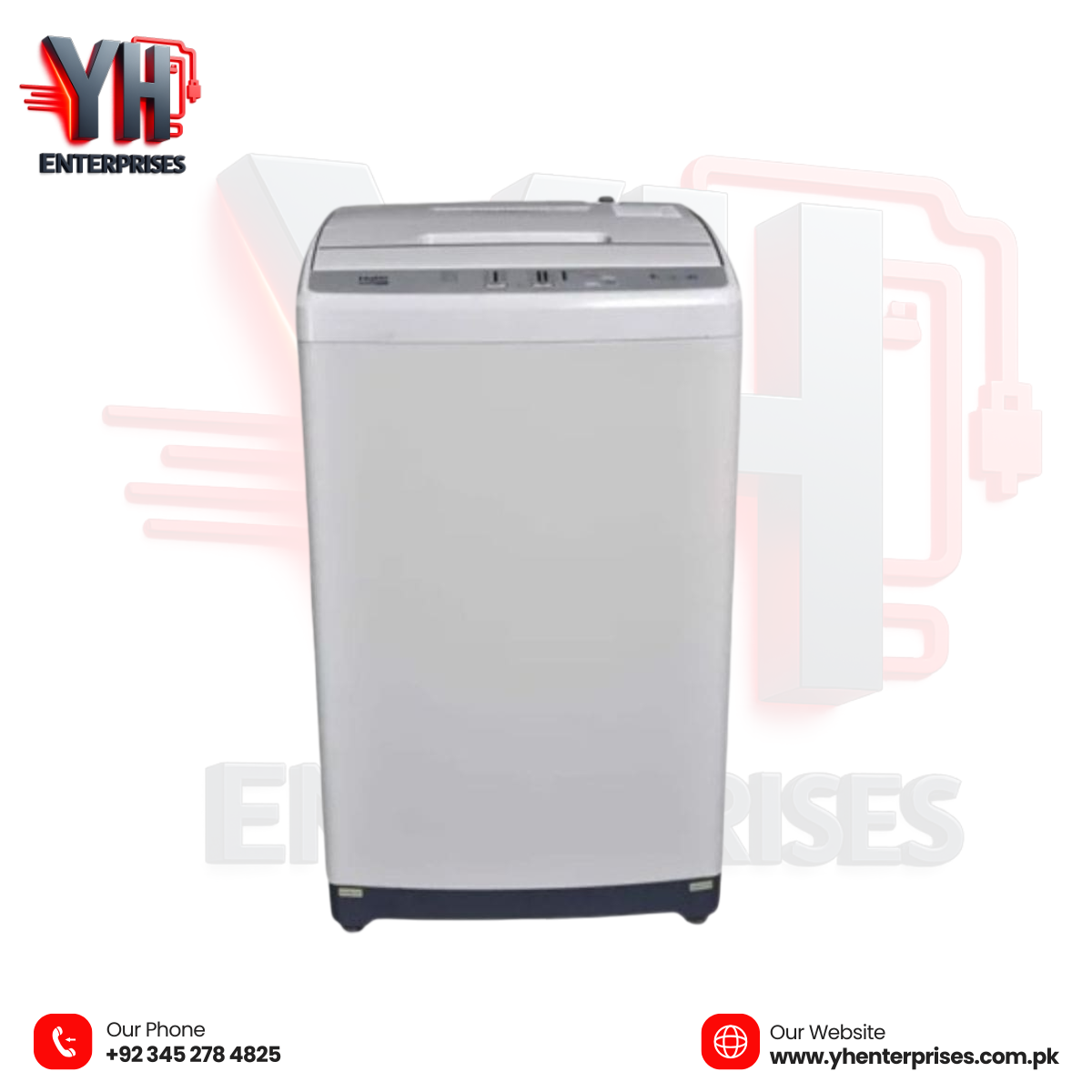 Haier 9kg Fully Automatic Washing Machine HWM 80-1269Y Top Load: Smart, Efficient, Effortless Cleaning - YH Enterprises