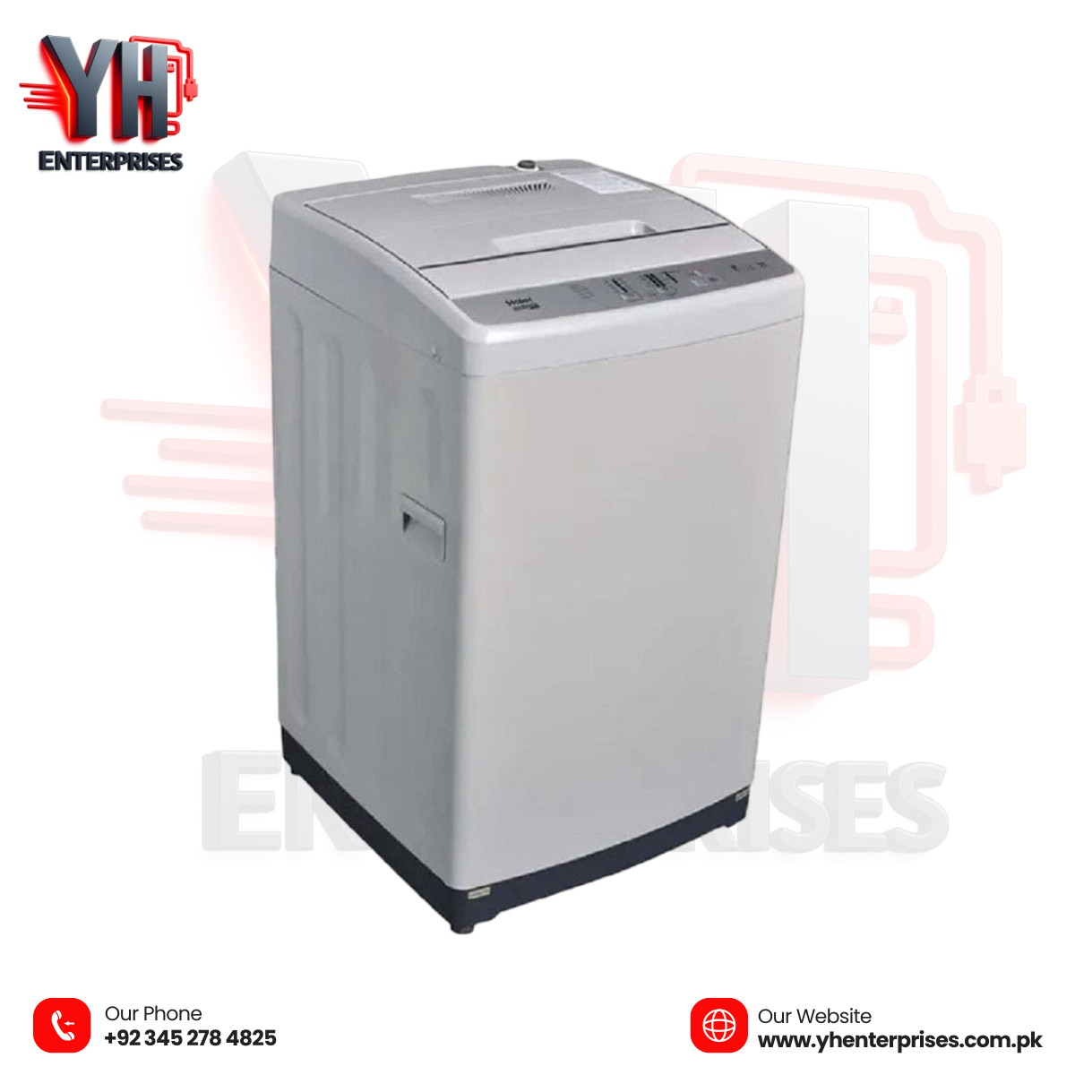Haier 9kg Fully Automatic Washing Machine HWM 80-1269Y Top Load: Smart, Efficient, Effortless Cleaning - YH Enterprises