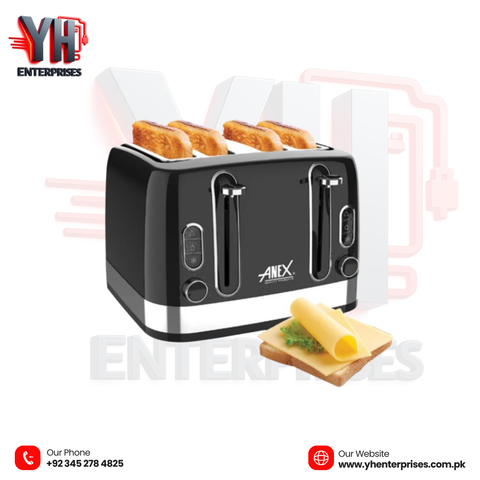 Anex AG-3009 4 Slice Long Slot Toaster – High Power & Premium Finish