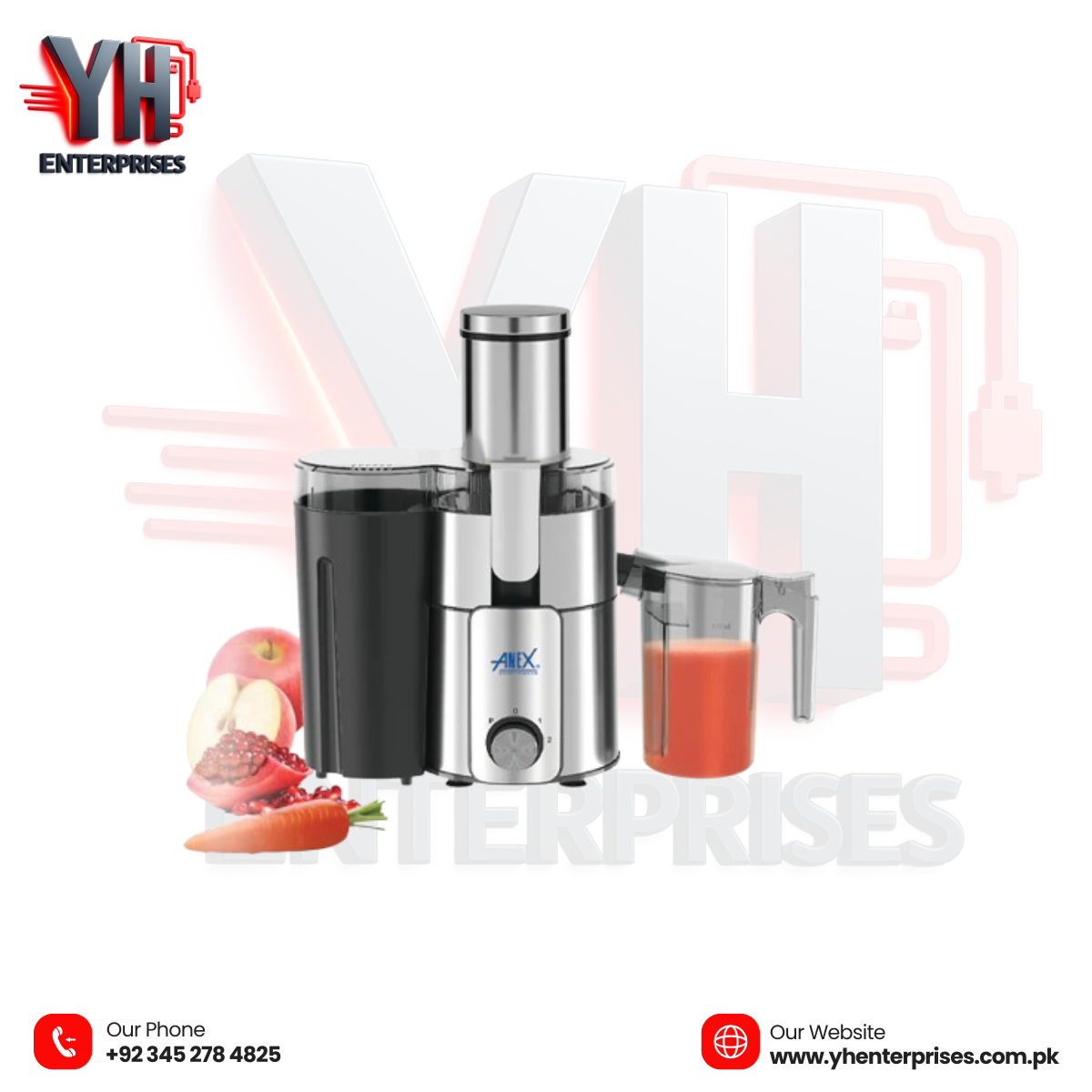 Anex AG-91 Deluxe Juicer 600W – Strong Build, Pure Juice, Maximum Safety