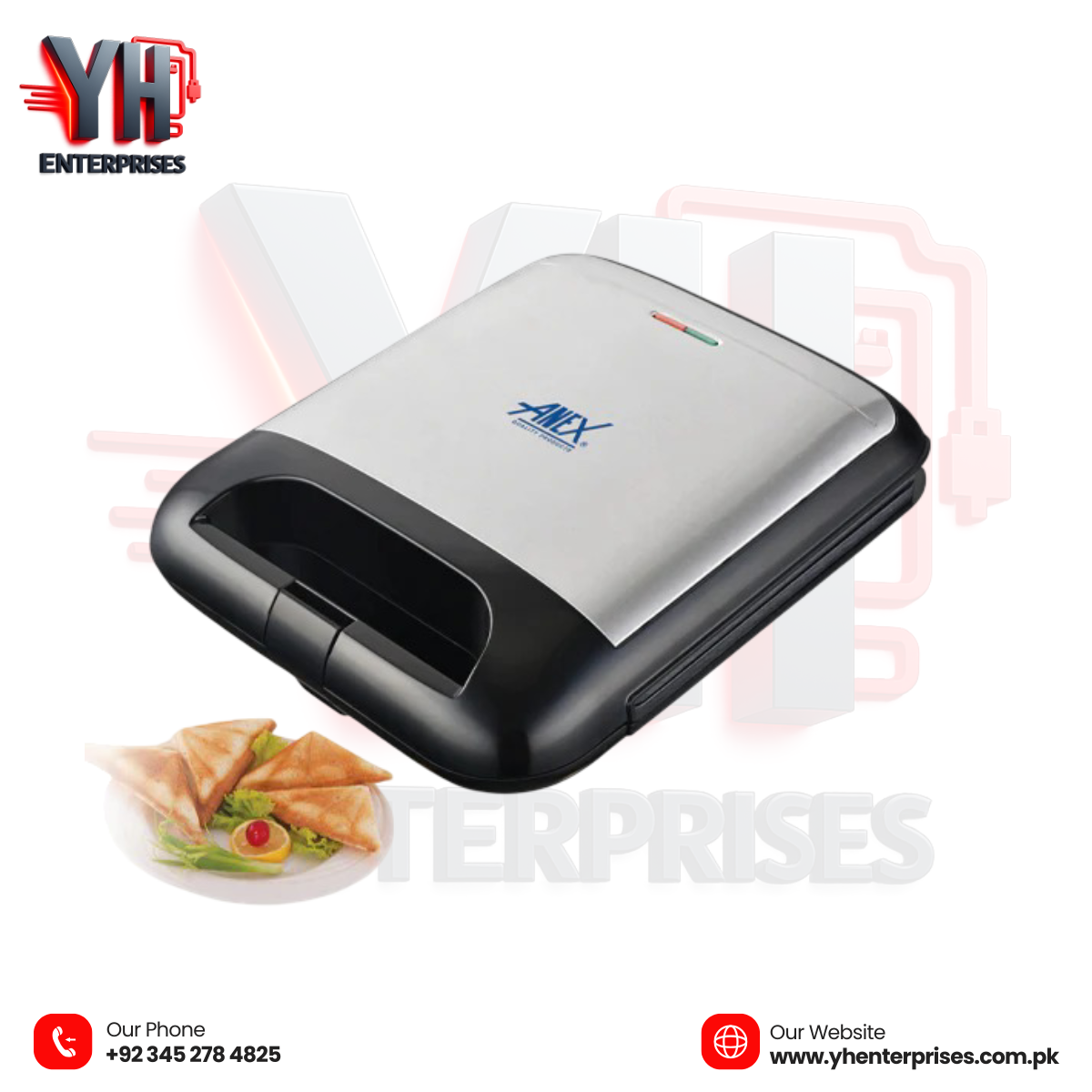 Anex AG-2137 Deluxe 4-Slice Sandwich Maker - YH Enterprises