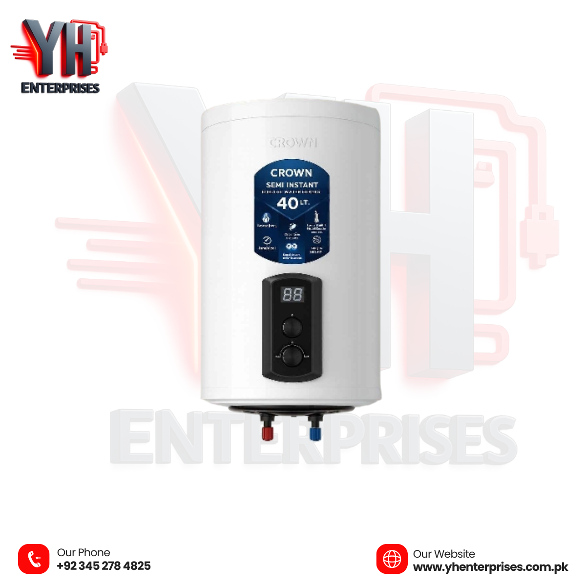 Crown EG-12G 40L Digital Electric Geyser