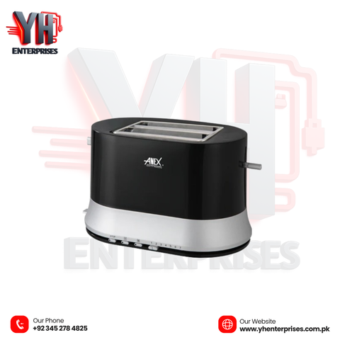 Anex AG-3017 Deluxe 2 Slice Toaster – Wide Slot & Bun Warmer