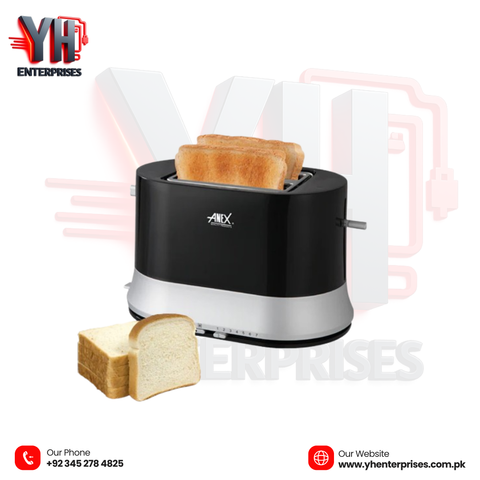 Anex AG-3017 Deluxe 2 Slice Toaster – Wide Slot & Bun Warmer