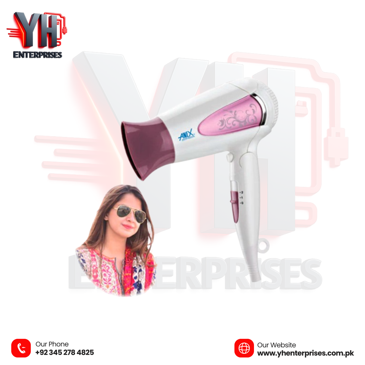 Anex AG-7003 Deluxe Hair Dryer – Fast Drying with Hair Protection