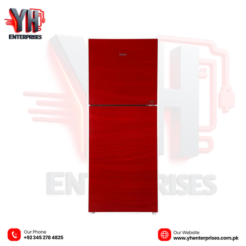 Haier 12 Cu Ft E-Star Series Refrigerator Model: HRF-336 EPR | Deepest Freeze + Direct Cool + 1-Hour Icing | Wide Voltage | Glass Door | Black Color | 10 Years Warranty