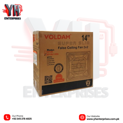 Voldam Innovative European Design Ceiling Fan 14" Open Inverter Technology • 30 Watts • Super Slim & Energy Saving