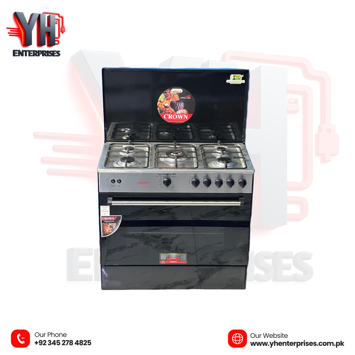 Crown Cooking Range 34M – 5 Burner Gas Stove Professional Power • Durable Build • Superior Cooking Control