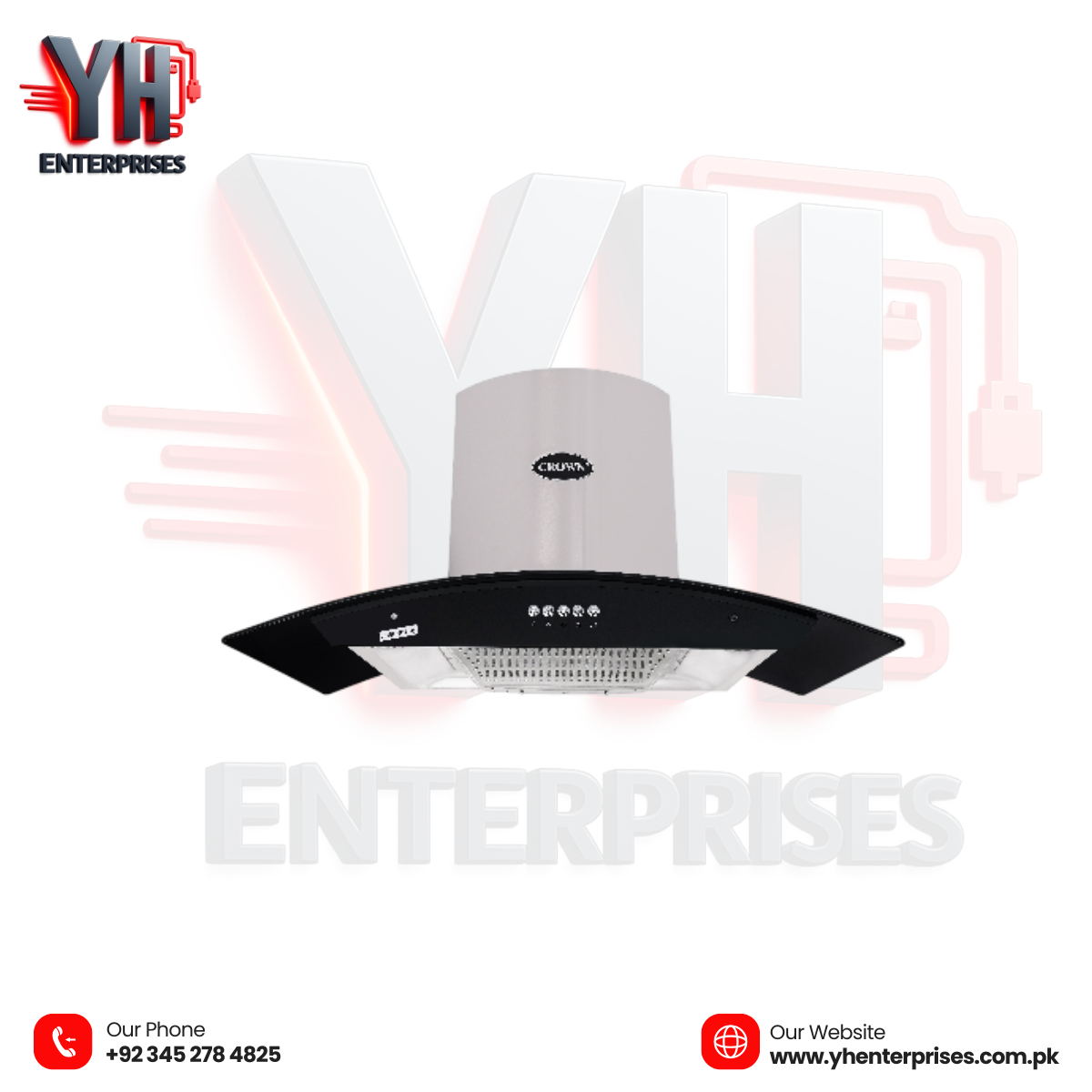 Crown Kitchen & Range Hoods – 90(10), 75(10), 70(10), 60(10) MANUAL Powerful Suction • Classic Manual Control • Elegant Kitchen Look