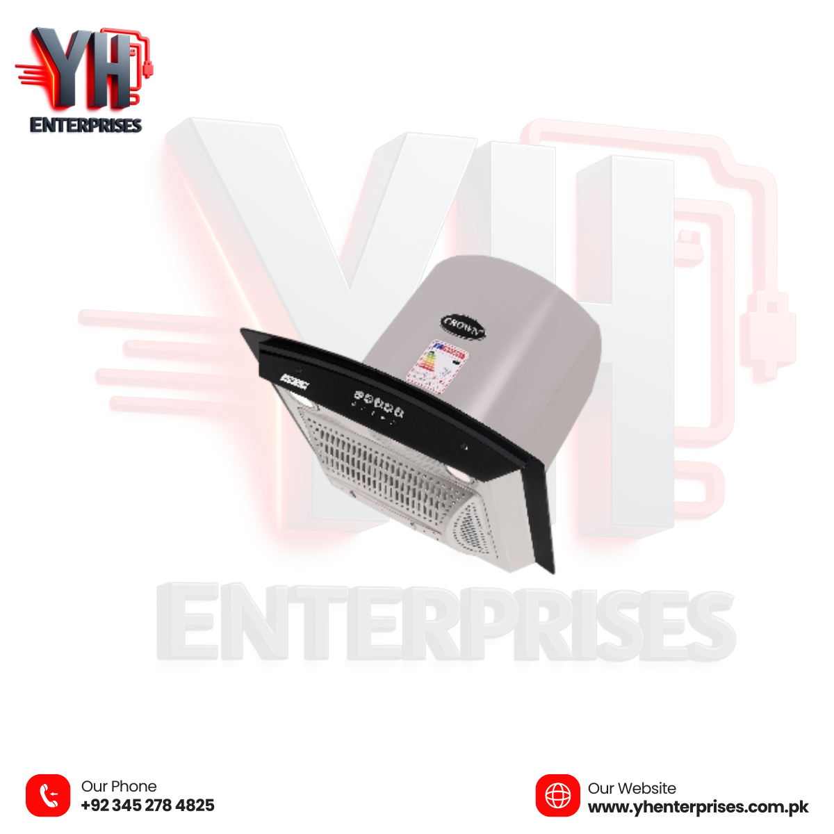 Crown Kitchen & Range Hoods – 90(10), 75(10), 70(10), 60(10) MANUAL Powerful Suction • Classic Manual Control • Elegant Kitchen Look