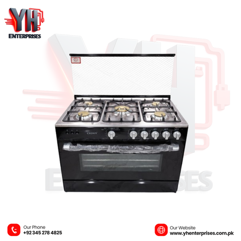 Crown Cooking Range 34HS1 – Black (New) Stylish Design • Powerful Performance • Reliable Cooking Solution
