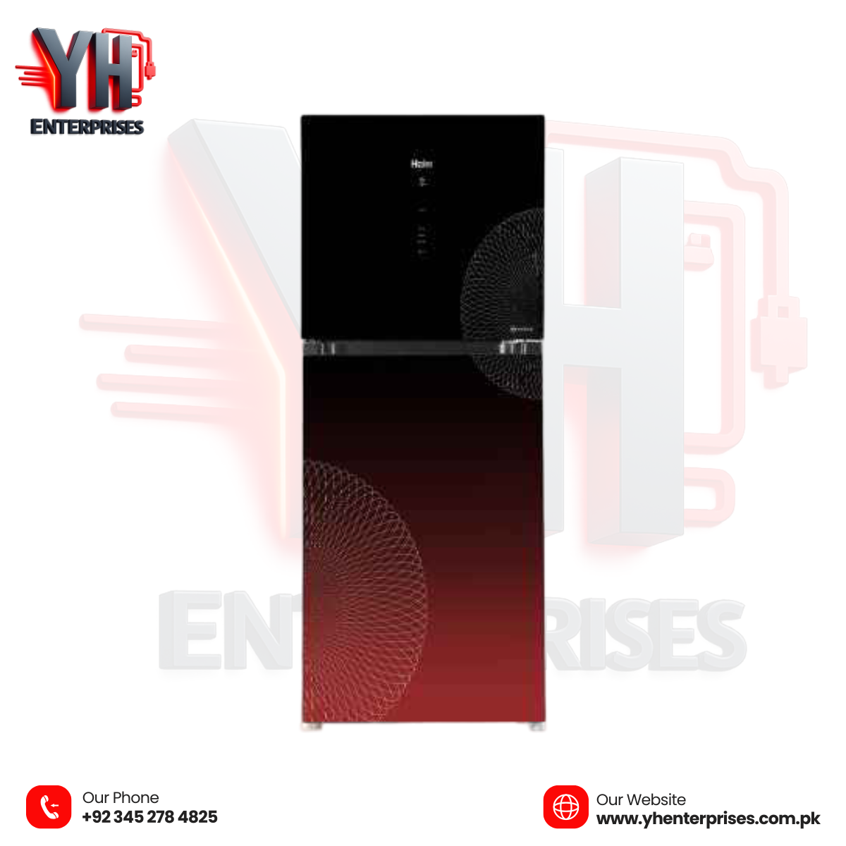 Haier Inverter Anti-Bacterial Refrigerator 18 CF (438 Liters) Model: HRF-438 IARA | Premium Red Color | 10 Years Warranty