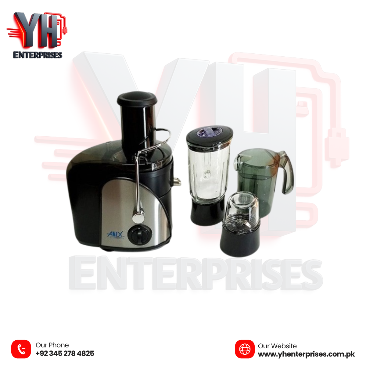 Anex AG-189 Deluxe Juicer Blender Grinder – Power, Precision & Versatility