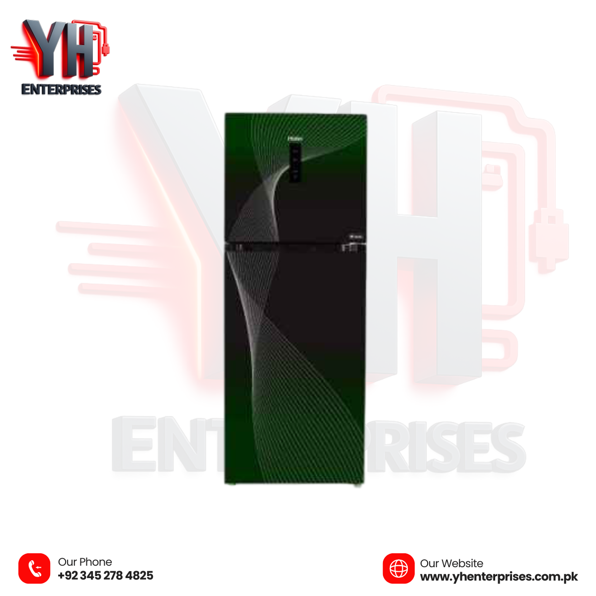 Haier Digital Inverter Fresh Refrigerator 12 CF (306 Liters) Model: HRF-306 IFGA | Elegant Green Color | 10 Years Warranty