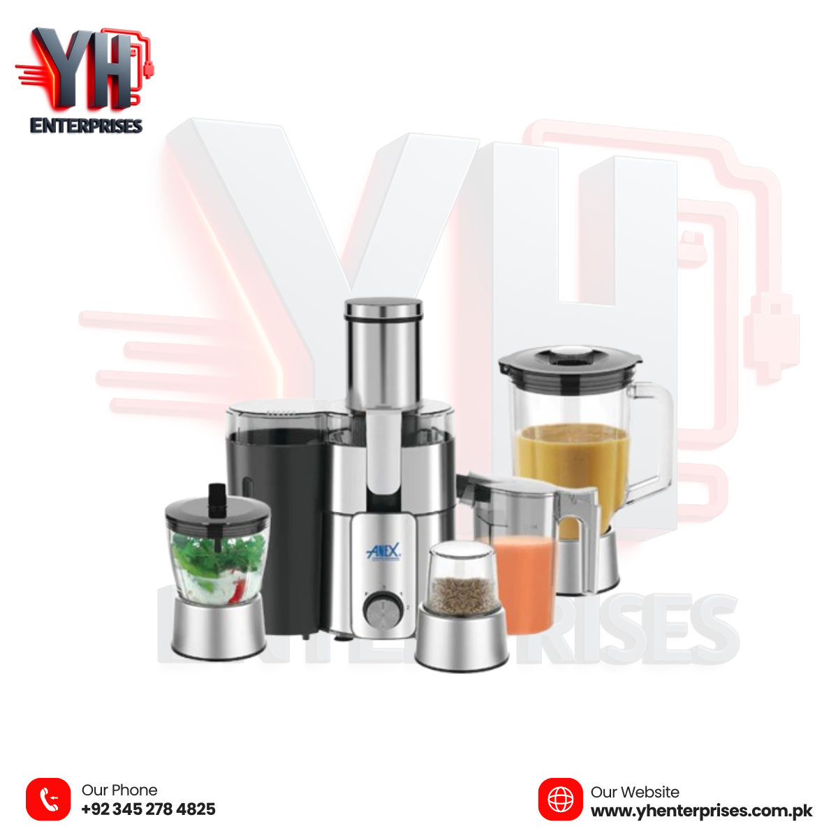 Anex AG-191 4-in-1 Juicer Blender Grinder 600W – Power, Precision & Versatility