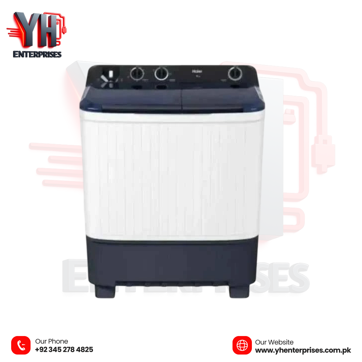 Haier HWM 100-1217 Twin Tub Washing Machine – Powerful, Durable & Family Friendly