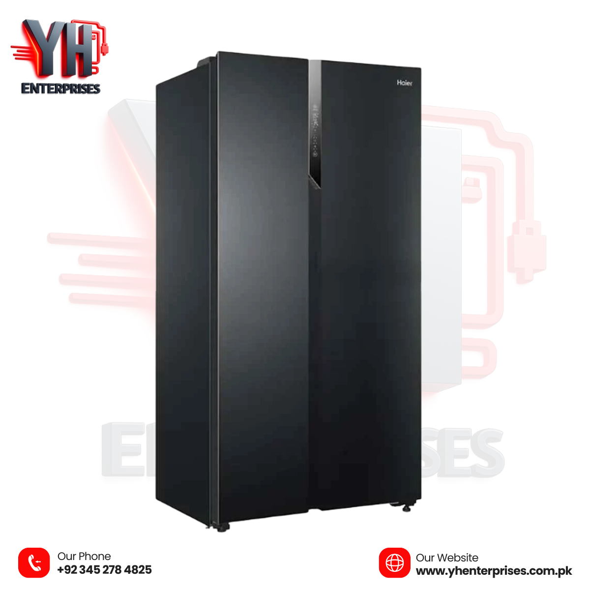 Haier HRF-622IBG Side-by-Side Refrigerator – Twin Inverter | 465L Large Capacity | No Frost Cooling