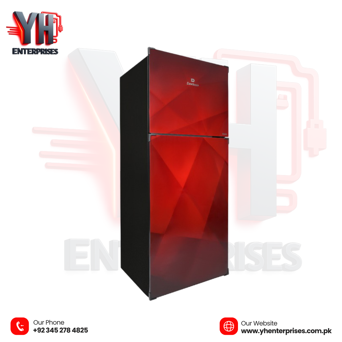 Dawlance 9173WB Avante+ Imperial Red Double Door Refrigerator Direct Cool | Inverter Technology | Top Mount | Hidden Handle