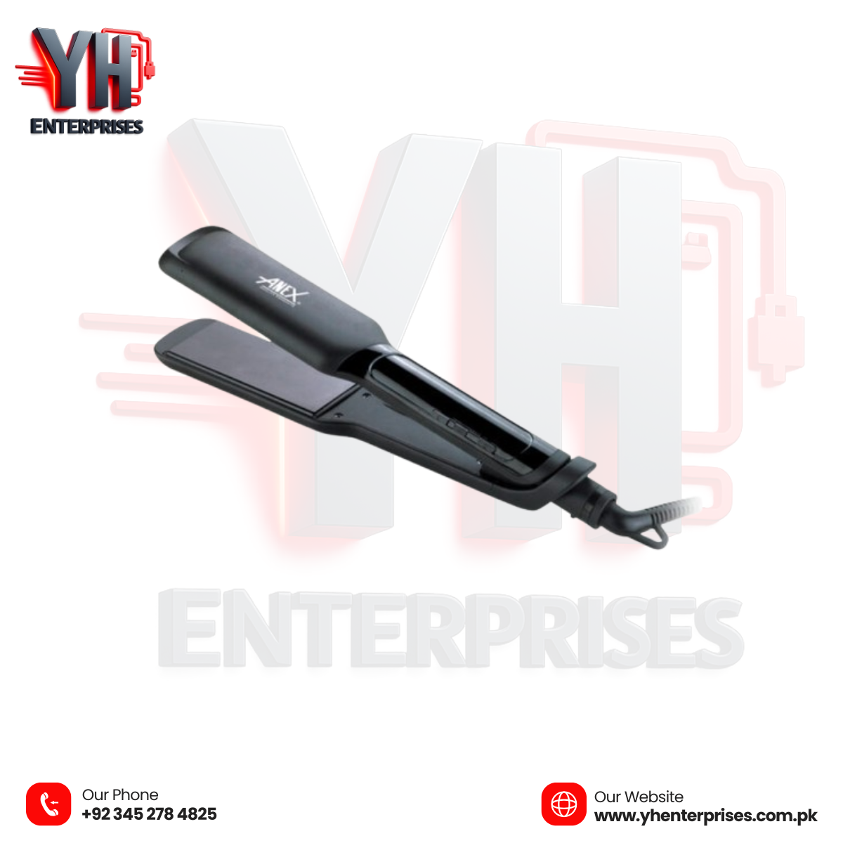 Anex DELUXE CERAMIC HAIR STRAIGHTENER AG-7039 – Sleek, Smooth, and Salon-Ready Hair