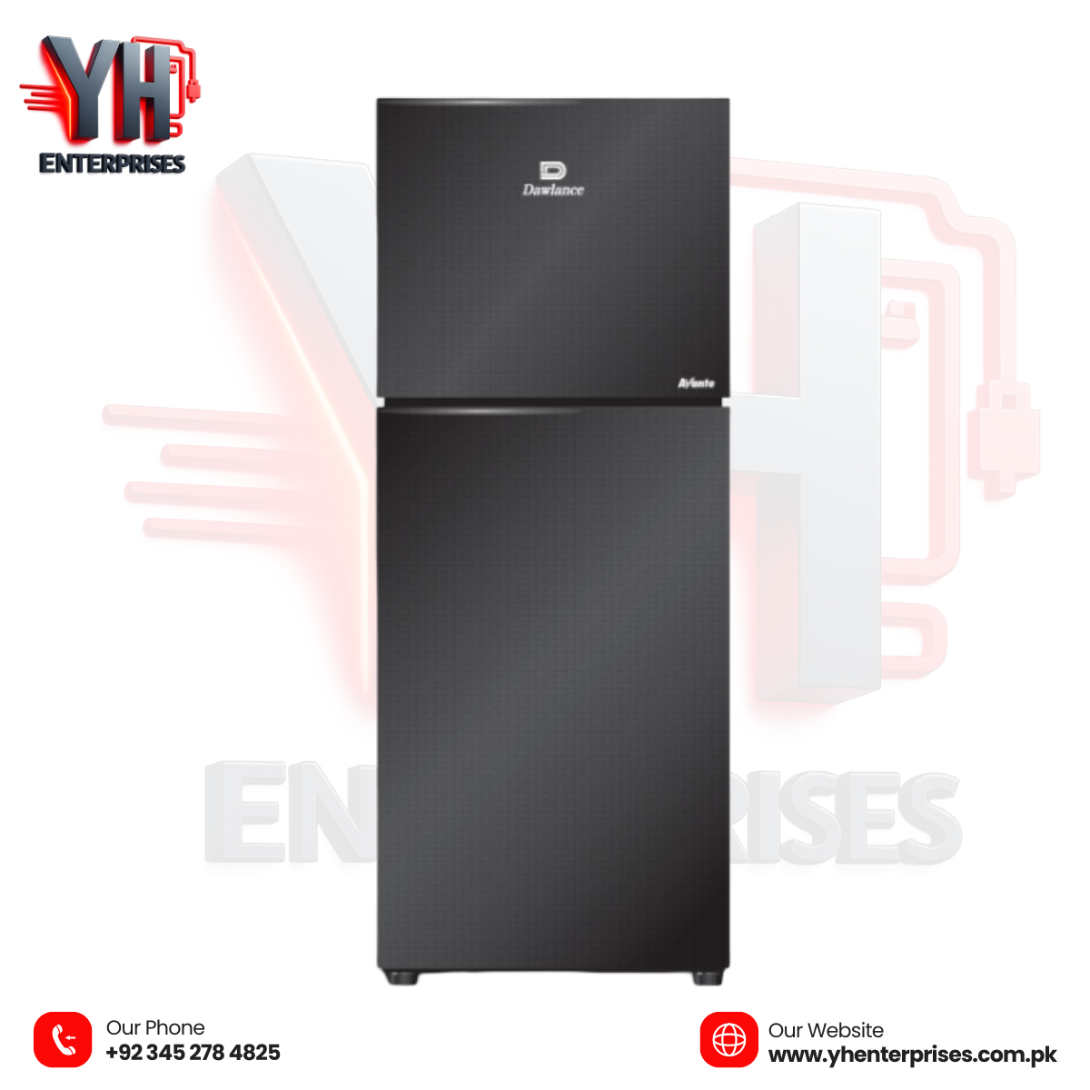 Dawlance 9178LF Avante Noir Silver Double Door Refrigerator Elegant Glass Finish | Hybrid Cooling | Energy Efficient | Spacious Design