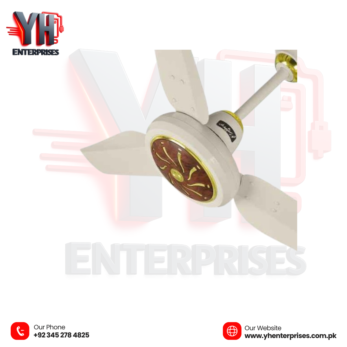 Khurshid Fan AC/DC Ceiling Fan – 56 Inch Inverter Hybrid | Remote Control | Copper Winding | 1 Year Warranty - YH Enterprises