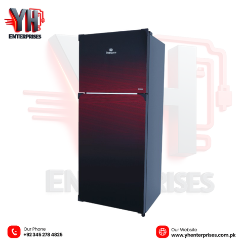 Dawlance 9193LF Avante+ Noir Red Double Door Refrigerator Direct Cool | Vitamin Fresh Technology | Top Mount | Hidden Handle