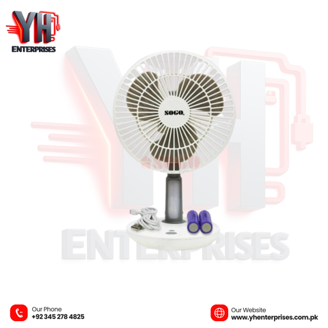 Sogo Rechargeable Mini Fan – JPN-519 Compact Cooling with Powerful Rechargeable Backup