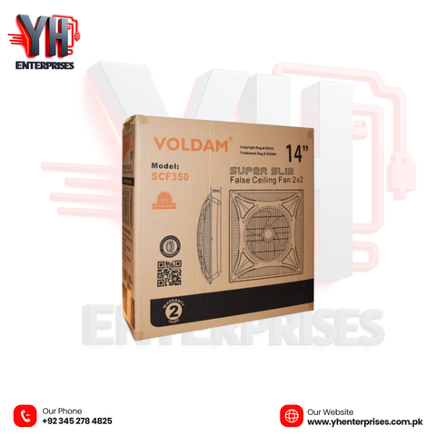 Voldam False Ceiling Fan 14" 2×2 Super Slim Energy Saving • Modern Design • Powerful Performance