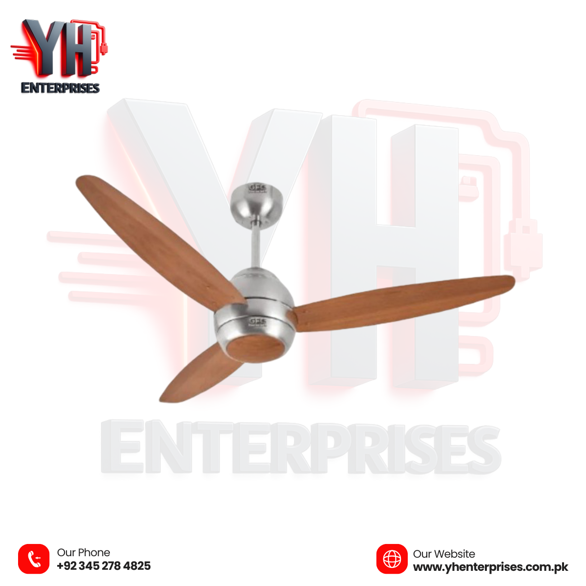 GFC Ceiling Fan AC 30 Watts Inverter Ovate Model 56" – Smart Energy Saver