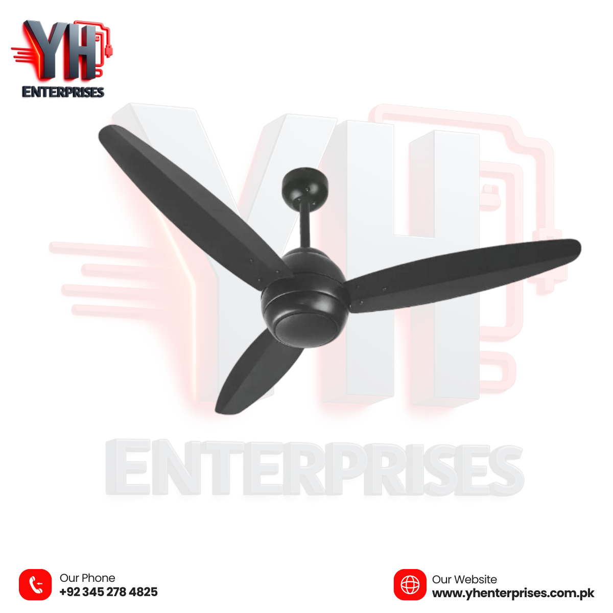 GFC Ceiling Fan AC 30 Watts Inverter Ovate Model 56" – Smart Energy Saver