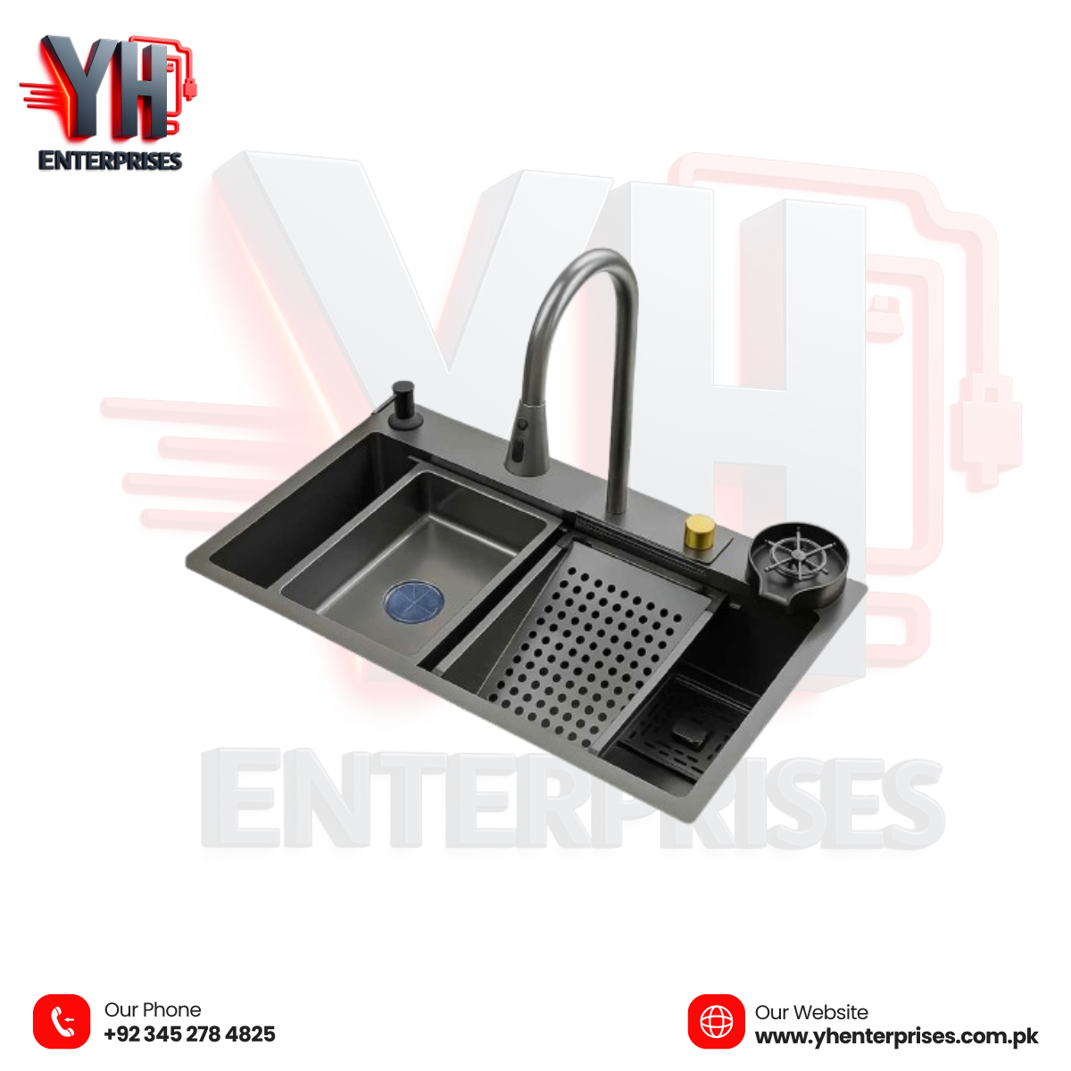 Crown CR-7545H Handmade Kitchen Sink Premium Stainless Steel • Modern Design • Built for Everyday Luxury