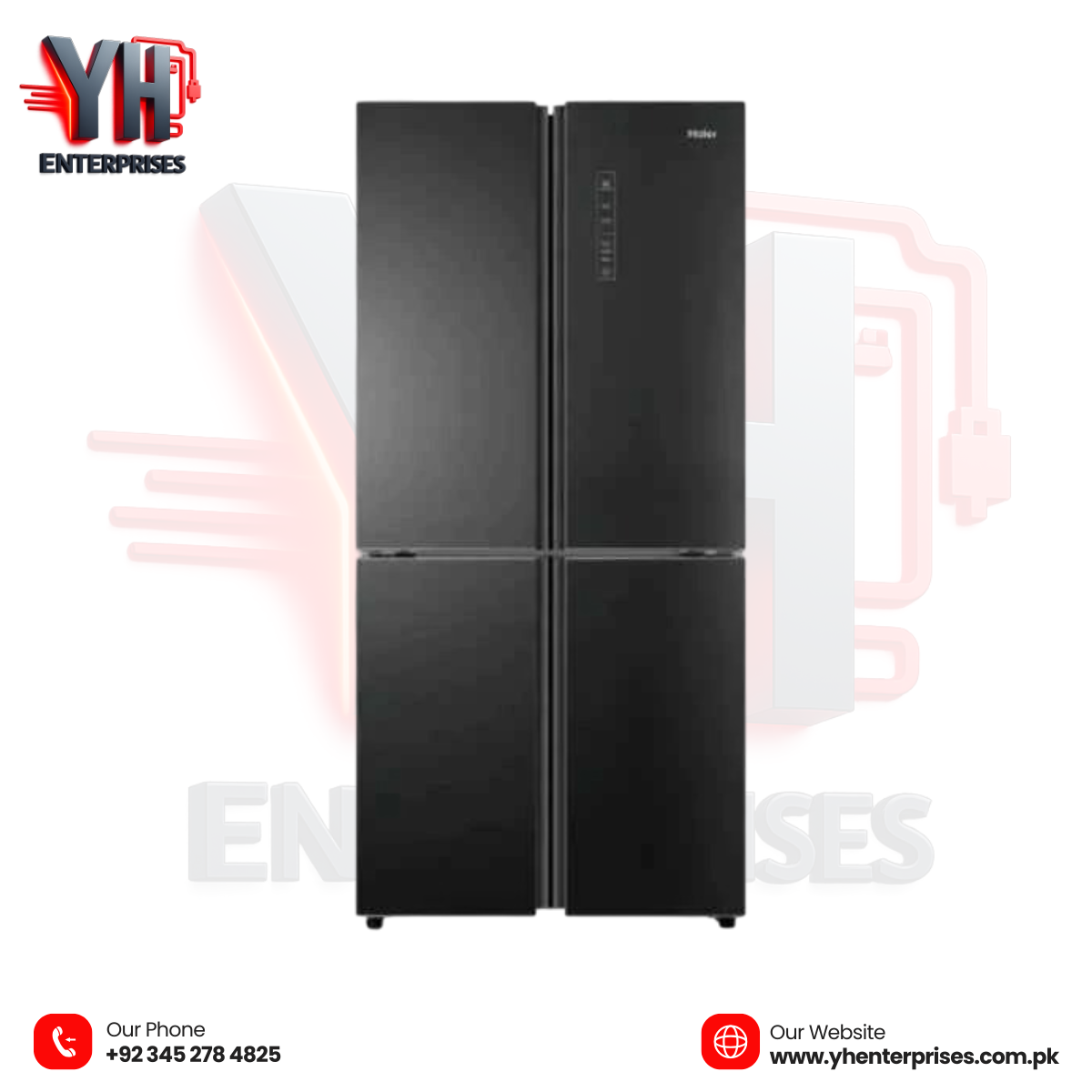 Haier HRF-578TBGU1 IoT Inverter Refrigerator – 505L Black Glass Smart T-Door