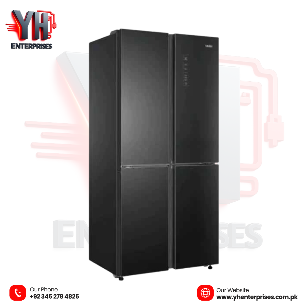 Haier HRF-578TBGU1 IoT Inverter Refrigerator – 505L Black Glass Smart T-Door