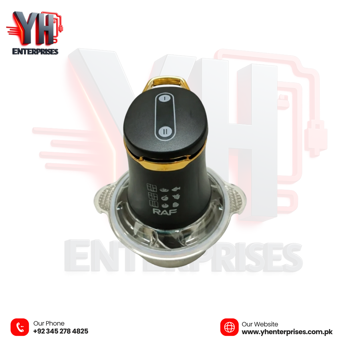 RAF Food Processor & Meat Chopper R.7034 – 4 Blades, 2L Steel Bowl, 1000W