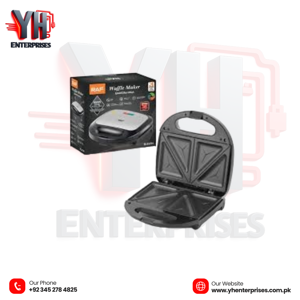 RAF Sandwich Maker R-237S 850W (2 Slice) Panini Maker Grilled Cheese Machine, Tuna Melt Brand Warranty