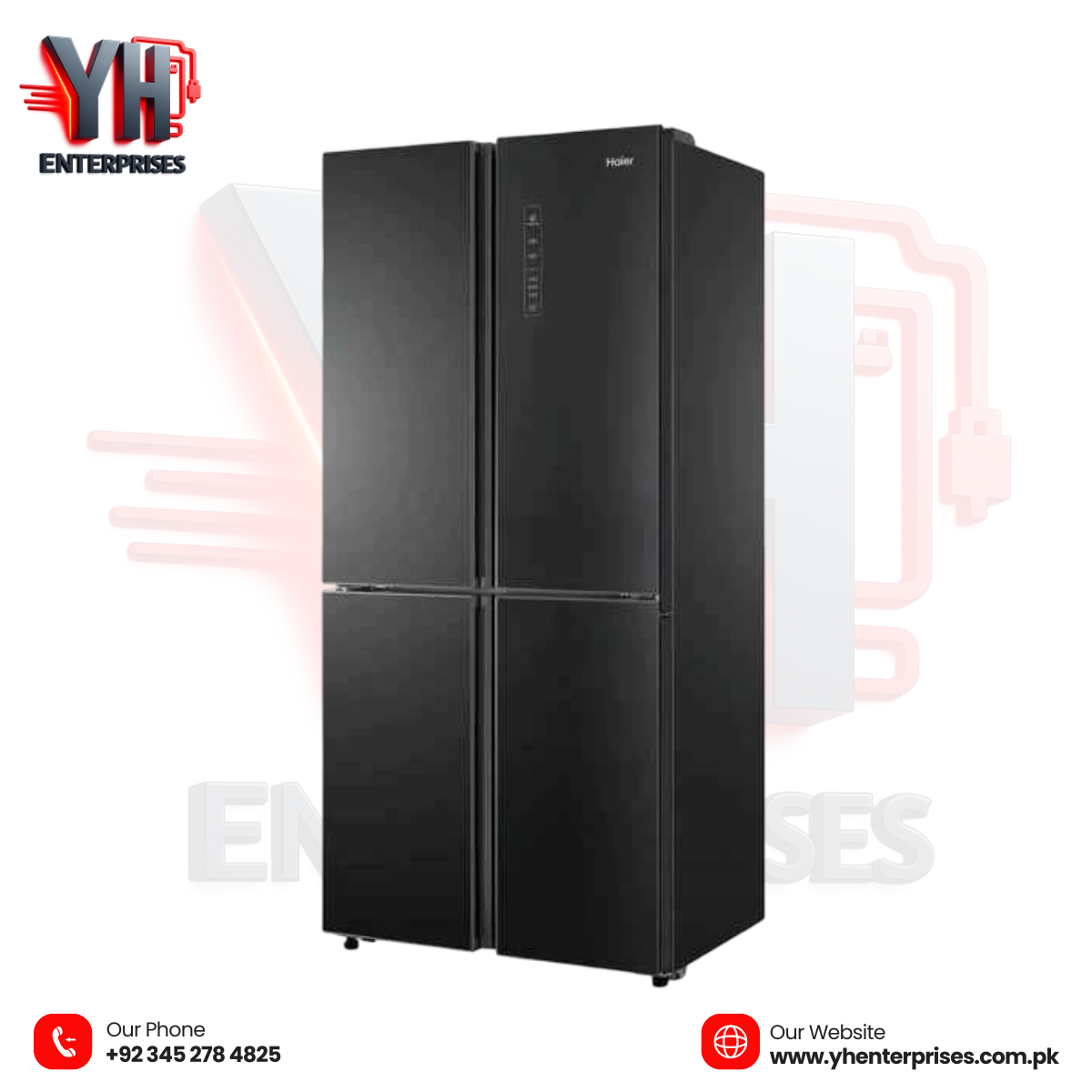Haier HRF-578TBGU1 IoT Inverter Refrigerator – 505L Black Glass Smart T-Door