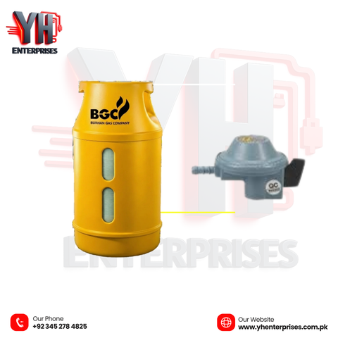 BGC Fiber Composite LPG Cylinder 10KG with 3 Star Regulator R-01S – High Capacity, Maximum Safety
