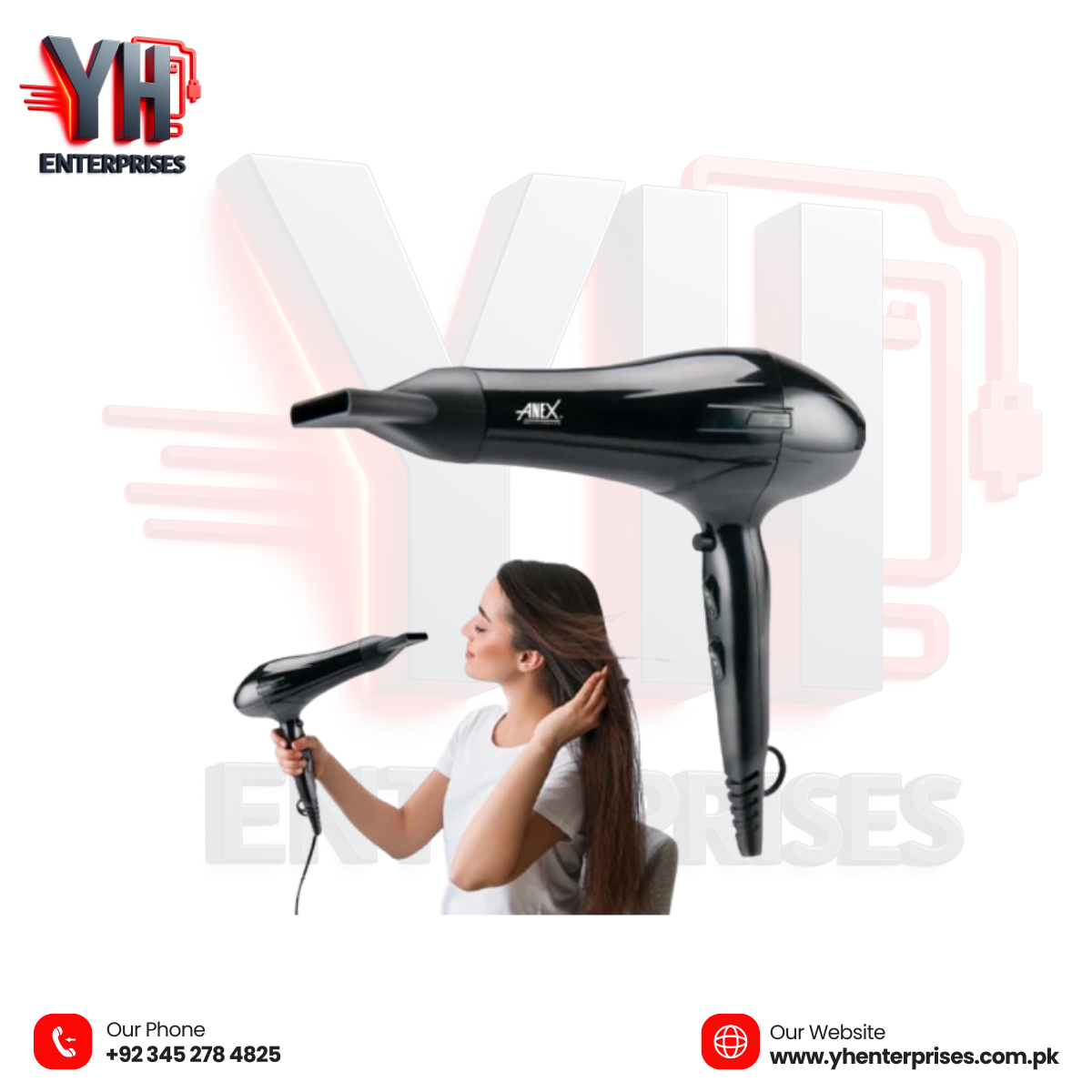 Anex AG-7029 Deluxe Hair Dryer – Fast, Stylish, and Hair-Friendly