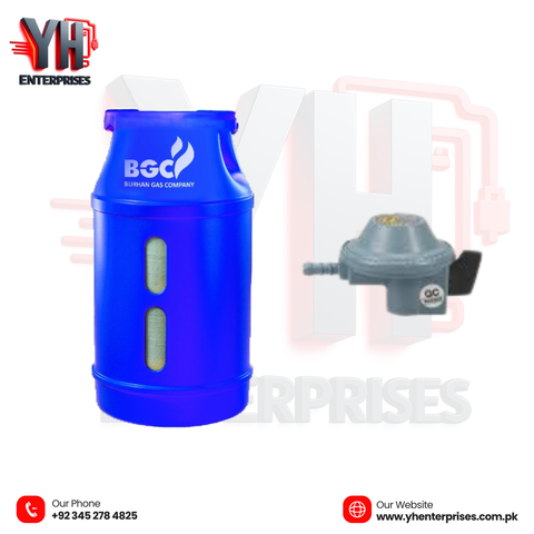 BGC Fiber Composite LPG Cylinder 13KG with 3 Star Regulator R-01S – Heavy Duty Power, Advanced Safety
